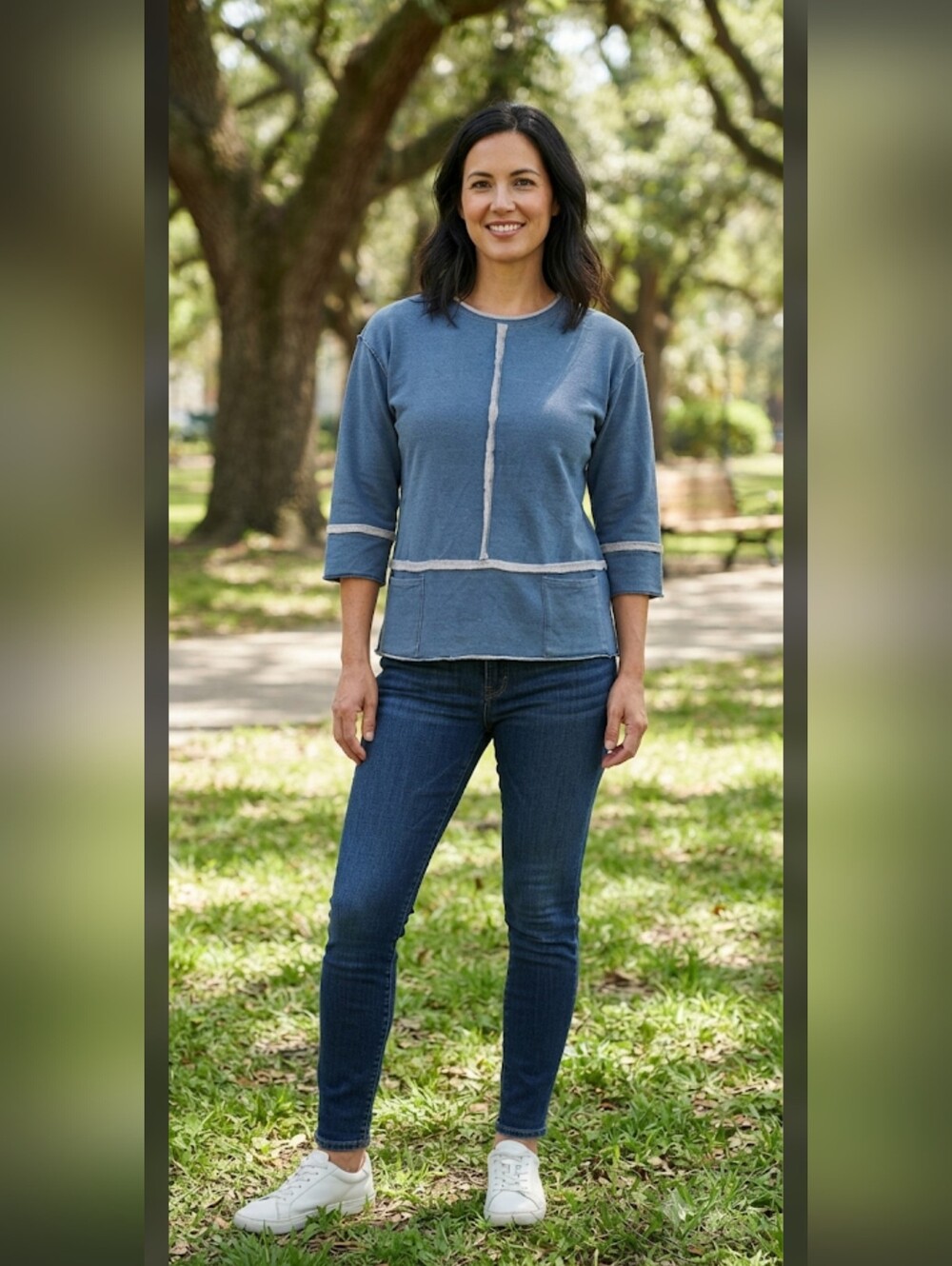 Wild Palms Women's 3/4 Sleeve Shirt With Pockets